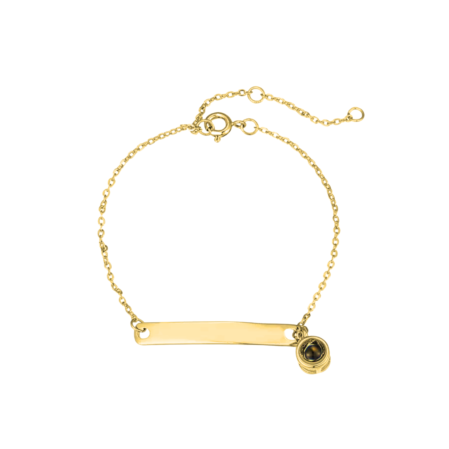 צמיד עדין חריטה אישית בצירוף צ׳ארם התמונה המוצפנת