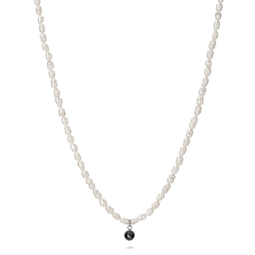 שרשרת פנינים טבעיות דקה עם תמונה מוצפנת