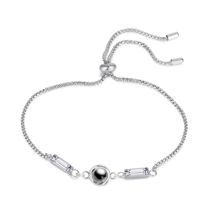 צמיד פנינה עם אבני זירקון ותמונה מוצפנת