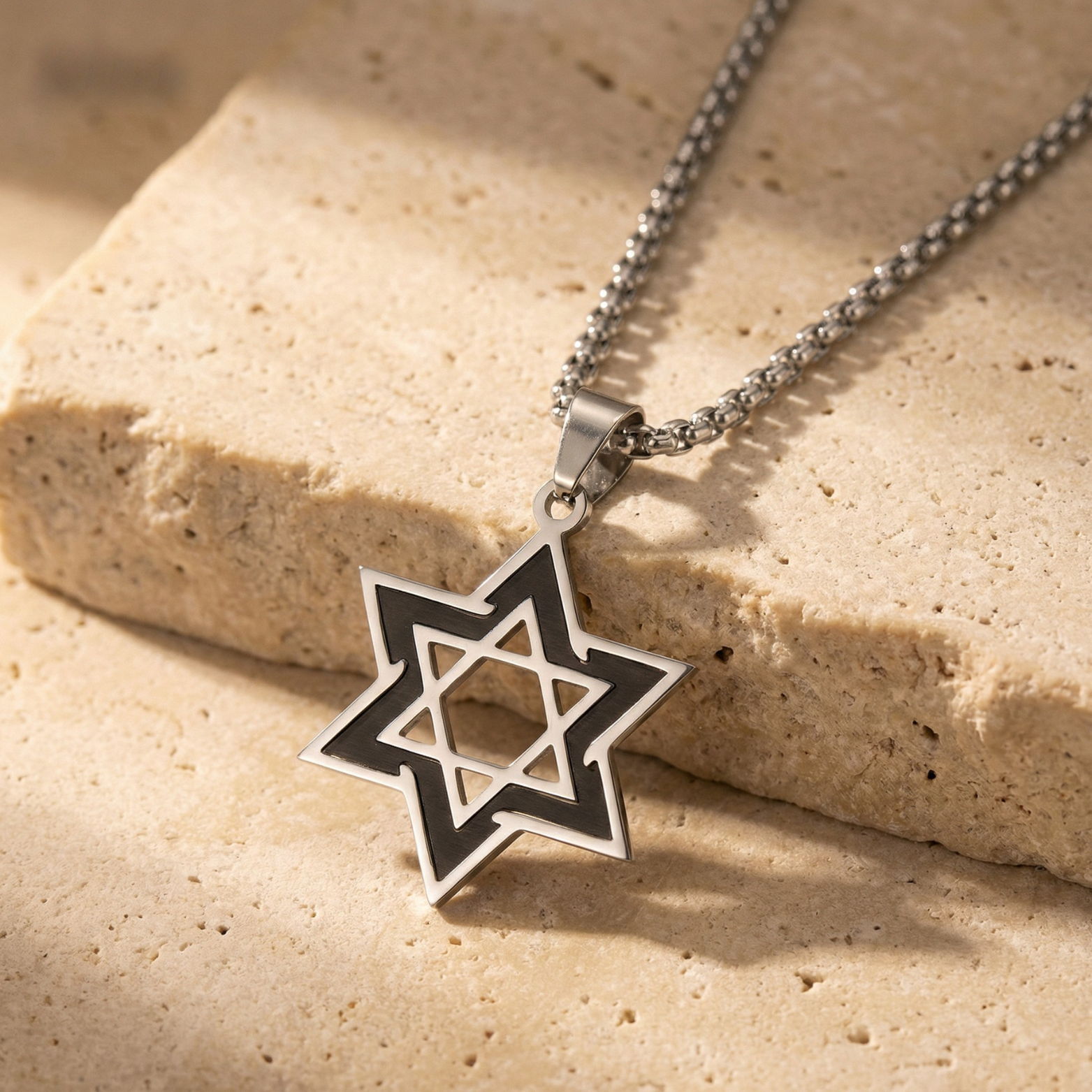 תליון מגן דוד כסף כהה