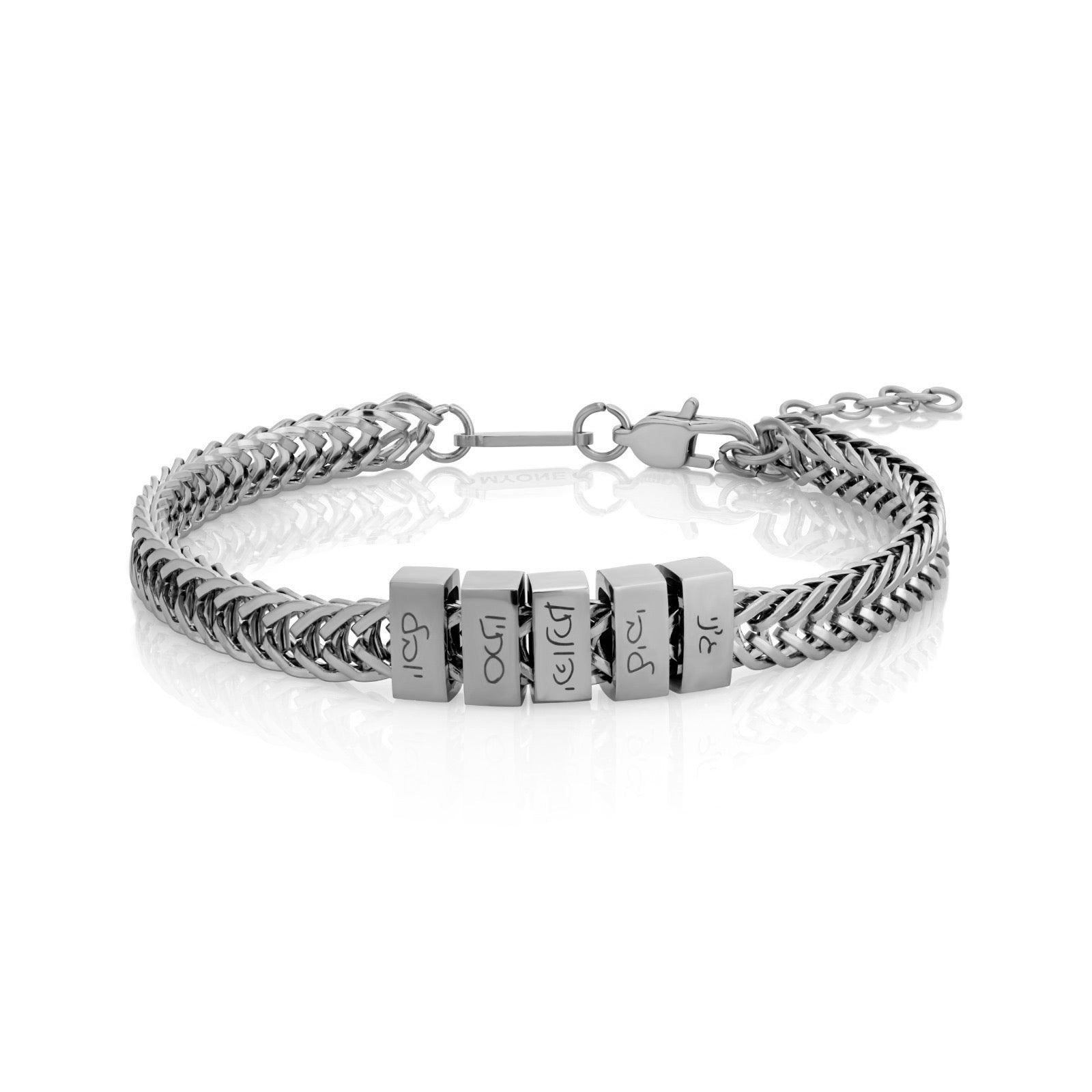 צמיד חריטה קוביות לגבר - זהב